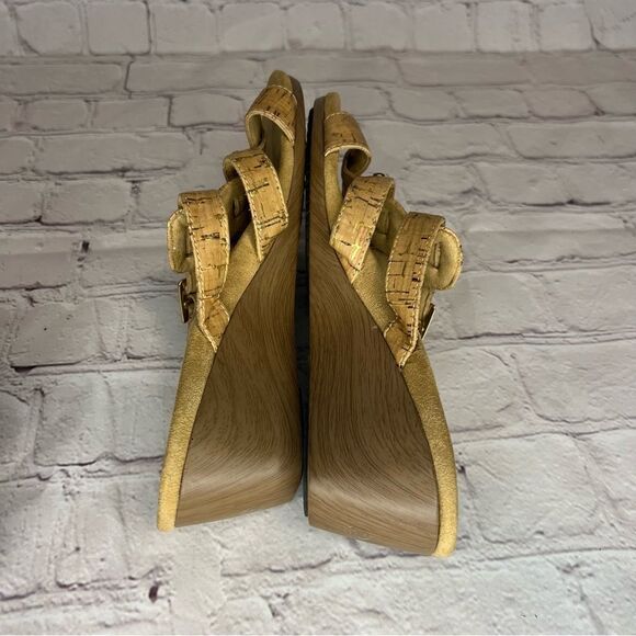 Vionic Skylar Brown Cork Print Adjustable Buckle Slide Sandals Shoes Women's 6 - Picture 6 of 7